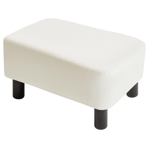 IBUYKE Black Padded 16.54" Rectangular Footstool RF-BD210 — White
