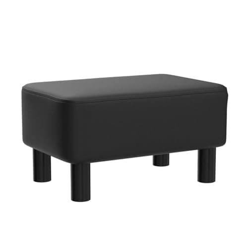 IBUYKE Black Padded 16.54" Rectangular Footstool RF-BD210