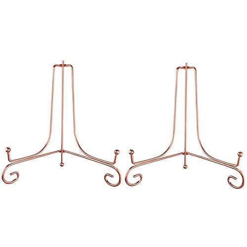 Artliving 5 Inch Iron Display Stand (2 Pack), Gold Iron Easel Plate Display Photo Holder Stand — Rose Gold