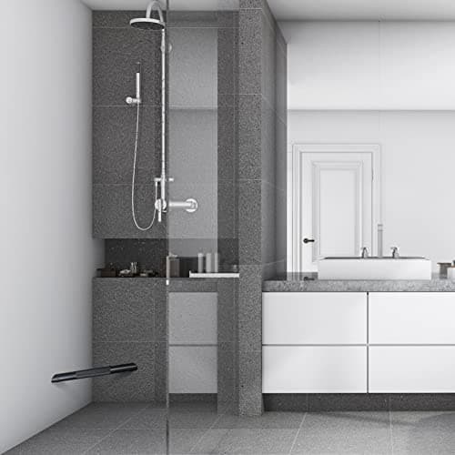 Non-Slip Brass Foot Rest Bar for Corner Showers, Matte Black