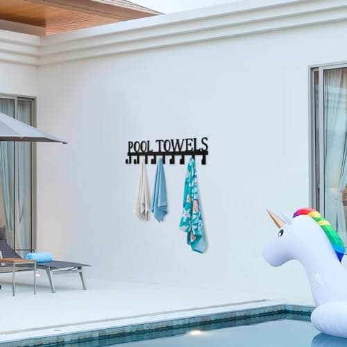 Bath Towel Rack with 9 Hooks