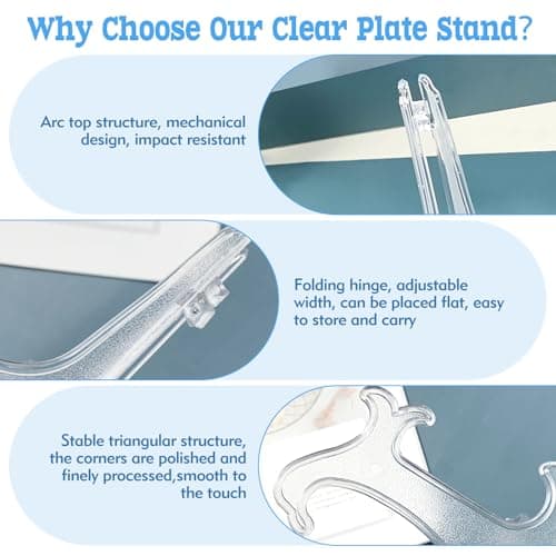 Small Plate Stands for Display, Plate Holders for Displaying, Stands for Display (Clear)