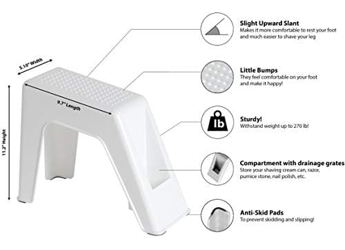 Grey Shower Foot Rest - Pedicure Stand - (Supplies Not Included)