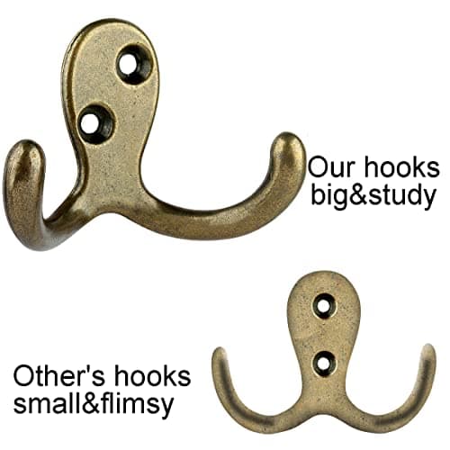 Retro Double Hooks for Coat, Scarf, Bag, Towel, Key, Cap, Cup, Hat