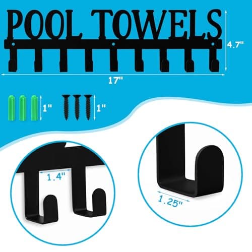 Bath Towel Rack with 9 Hooks