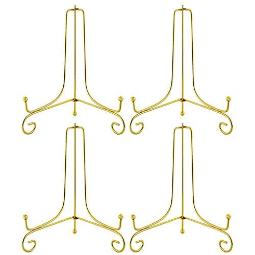 Artliving 5 Inch Iron Display Stand (2 Pack), Gold Iron Easel Plate Display Photo Holder Stand — Gold