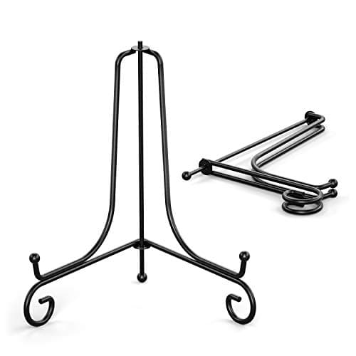 Plate Stands for Display - 6 Inch Plate Holder Display Stand + Metal Easel Stand (4 Pack)