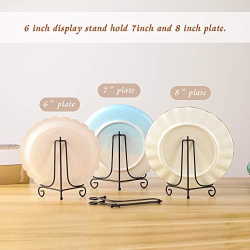 (4 Pack) Iron Display Stand for Picture Frames, Cookbooks, Decorative Plates, Tablets, and Art