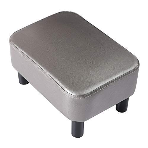 IBUYKE Black Padded 16.54" Rectangular Footstool RF-BD210 — Grey