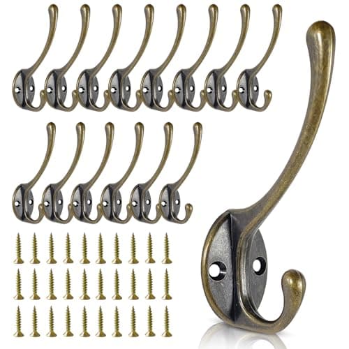 Heavy Duty Metal Coat Hooks (15-Pack) — 15pack-Bronze
