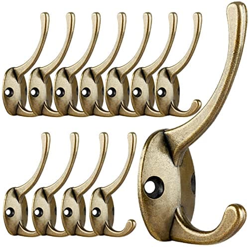 Antique Brass Coat Hooks for Coat, Scarf, Bag, Towel, Key, Cap, Cup, Hat