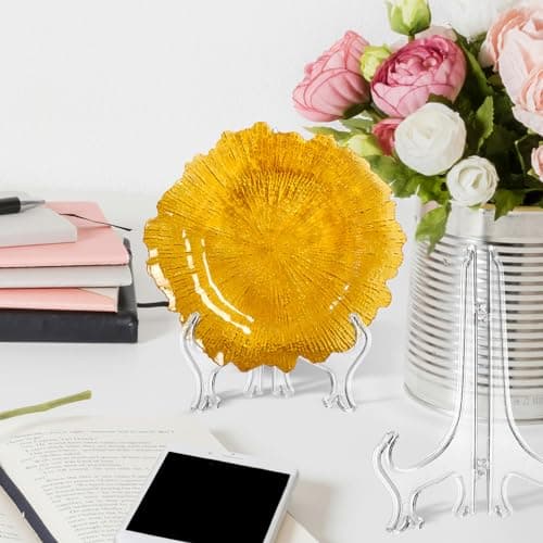 Small Plate Stands for Display, Plate Holders for Displaying, Stands for Display (Clear)