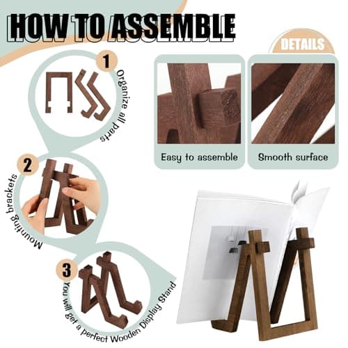Wooden Plate Holder Display Stand for 3 Size Plate