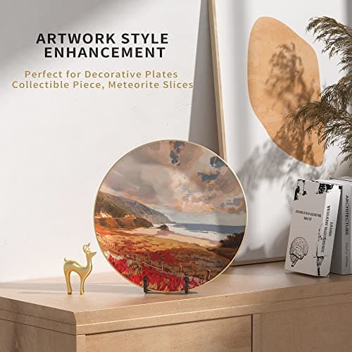 Premium Metal Plate Display Stands - 6 Inch Square Holders for Plates, Photos, Plaques (Black)