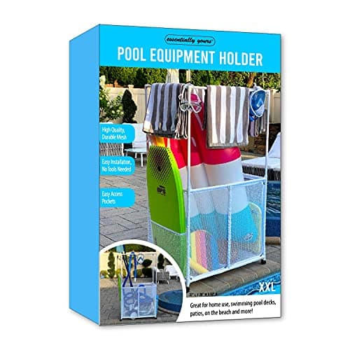 Essentially Yours White Pool Storage Bin with Towel Bars (34.5" W x 25" L x 62.6" H) Style 418566