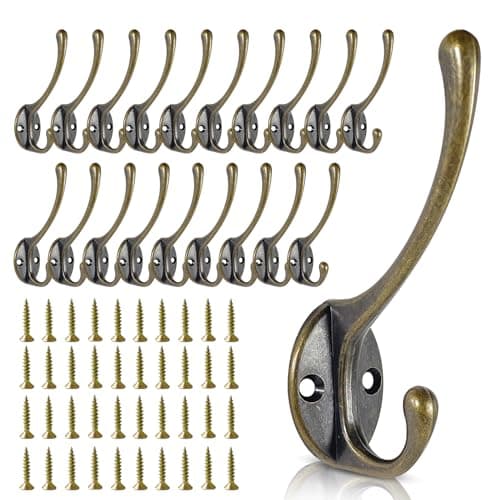 Heavy Duty Metal Coat Hooks (15-Pack) — 20pack-Bronze