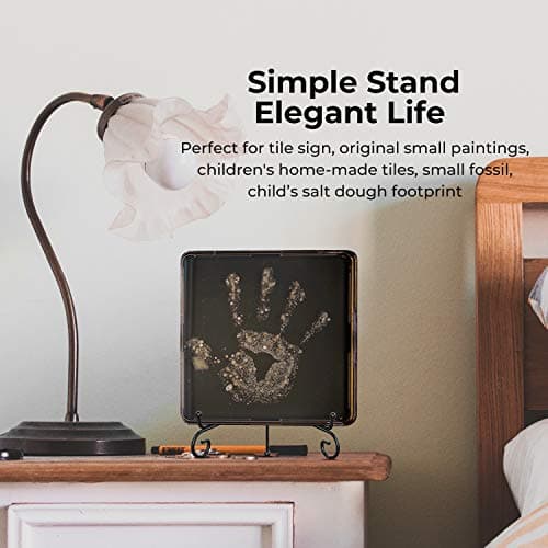 Plate Stands for Display - 6 Inch Plate Holder Display Stand + Metal Easel Stand (4 Pack)