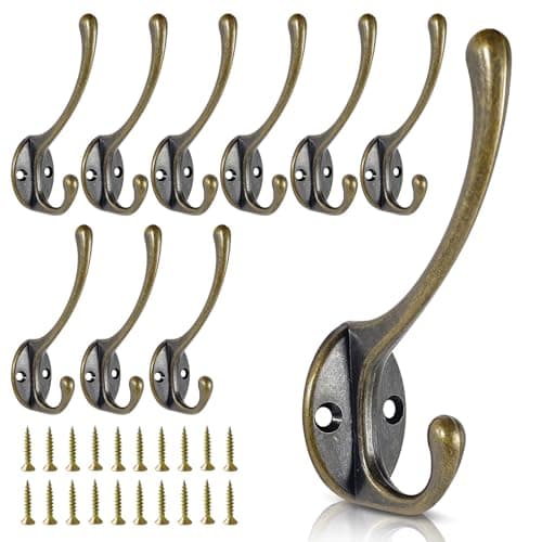 Heavy Duty Metal Coat Hooks (15-Pack) — 10pack-Bronze