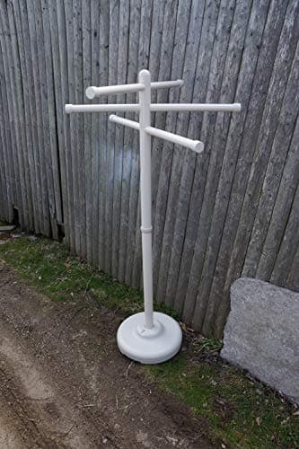 Bone-Colored Outdoor Spa and Pool Towel Rack