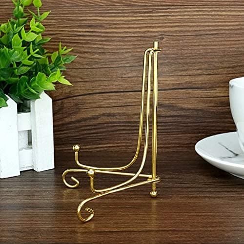 Artliving 5 Inch Iron Display Stand (2 Pack), Gold Iron Easel Plate Display Photo Holder Stand