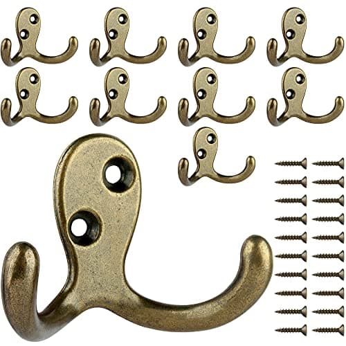 Retro Double Hooks for Coat, Scarf, Bag, Towel, Key, Cap, Cup, Hat