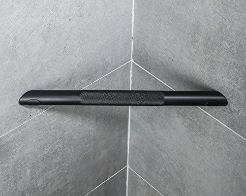 Non-Slip Brass Foot Rest Bar for Corner Showers, Matte Black