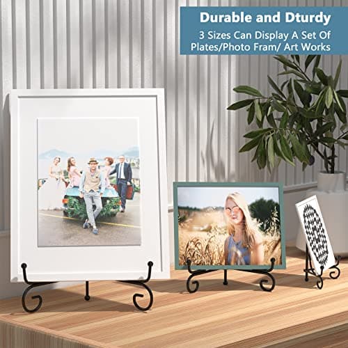 Compact 2-Pack Iron Display Stand for Displaying Pictures, Plates, Books and Arts