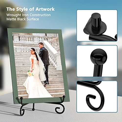 Compact 2-Pack Iron Display Stand for Displaying Pictures, Plates, Books and Arts