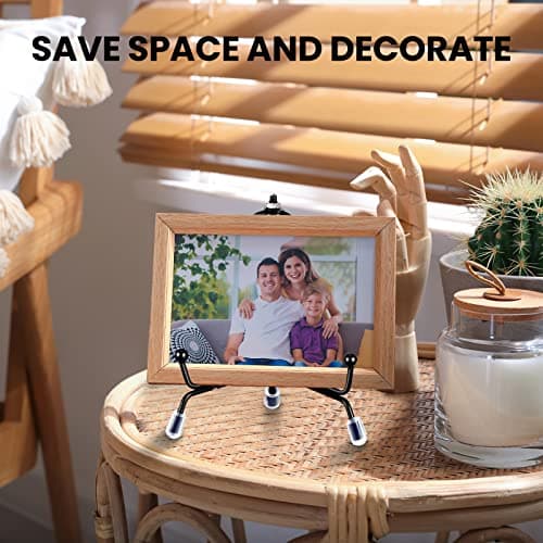 Chumia Anti Slip Plate Stands for Display Plate Holder, Black Iron Easel Plate Holder Stand (4, 6, 8 Inch)