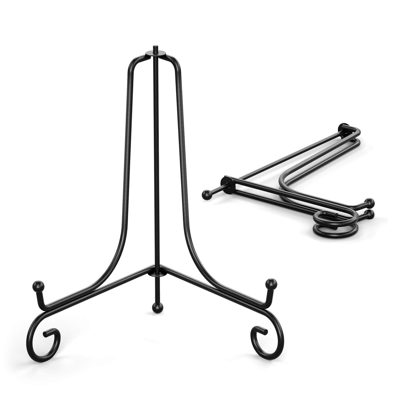 Plate Stands for Display - 6 Inch Plate Holder Display Stand + Metal Easel Stand (4 Pack)