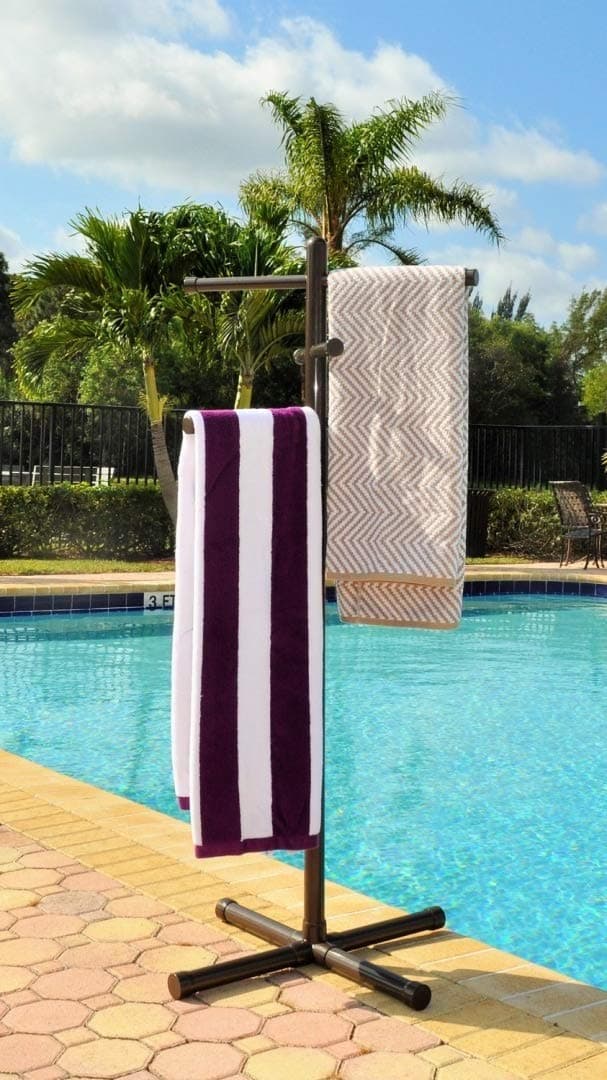 Bronze Premium Extra Tall Pool & Spa Towel Rack Outdoor PVC