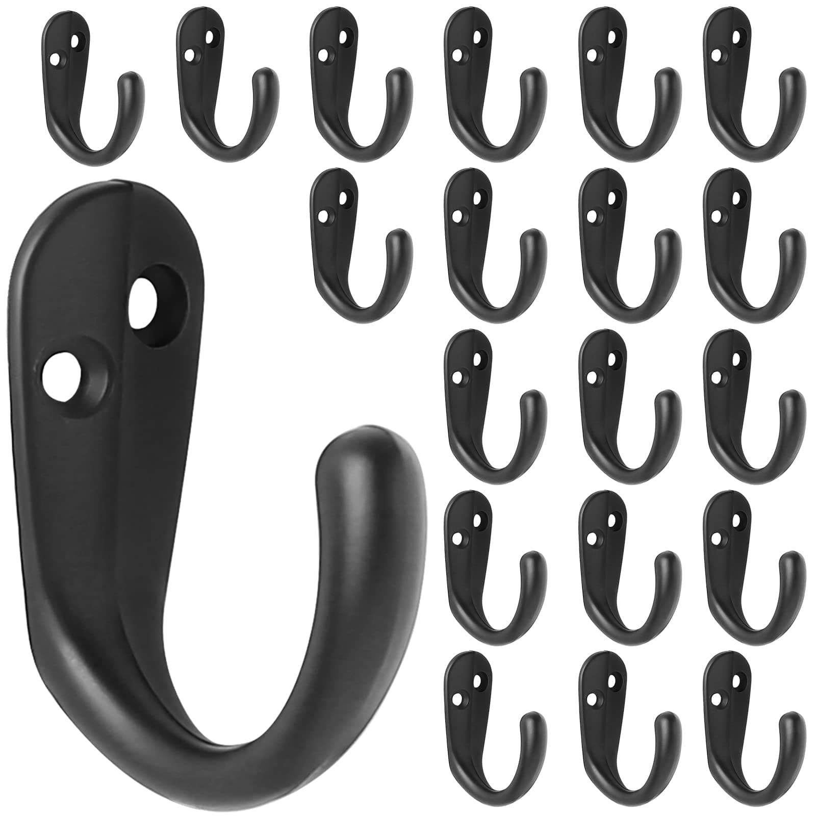 IBosins 20PCS Wall-Mounted Coat Hooks for Hanging Towel, Bag, Hat, Cap, Scarf, Cup