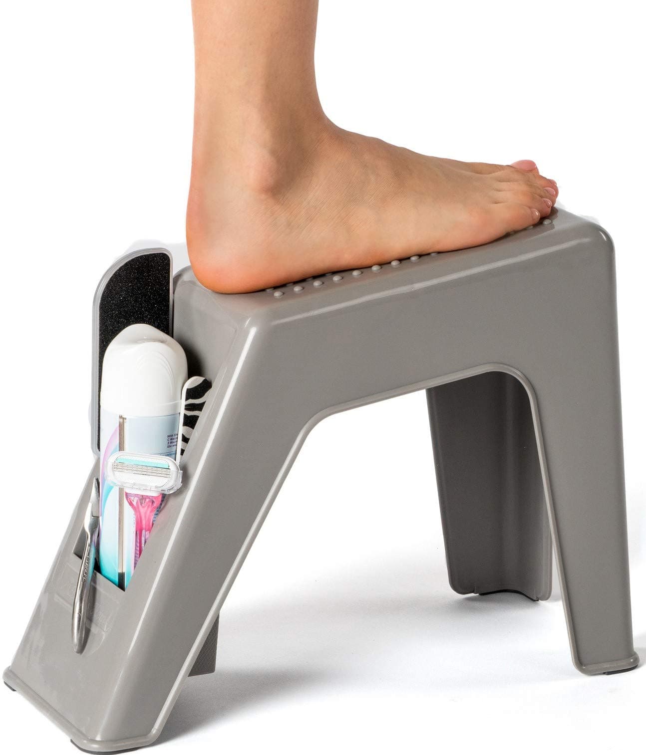 Grey Shower Foot Rest - Pedicure Stand - (Supplies Not Included)