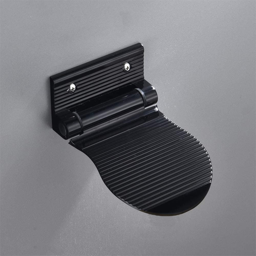 Black Metal Wall Mounted Folding Foot Rest for Shaving