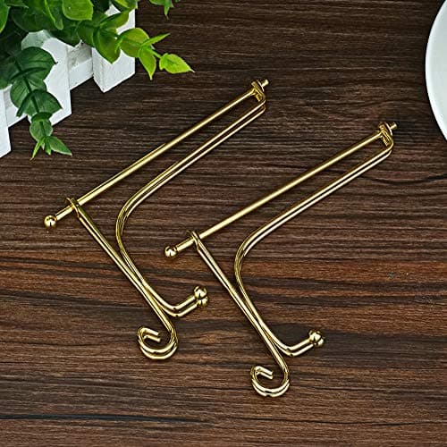 Artliving 5 Inch Iron Display Stand (2 Pack), Gold Iron Easel Plate Display Photo Holder Stand