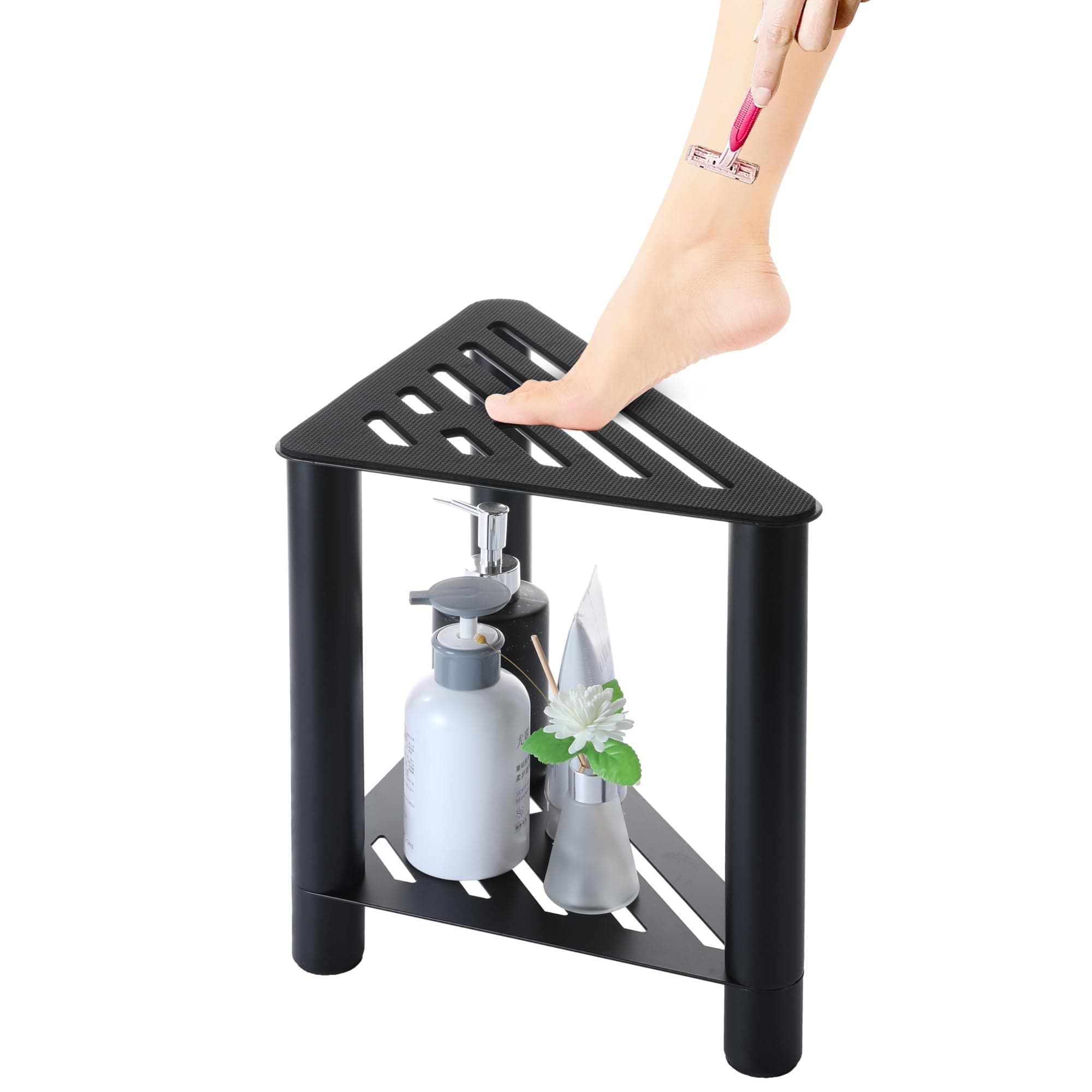 Shower Foot Rest, Corner Shower Stool, Shower Stool for Shaving Legs