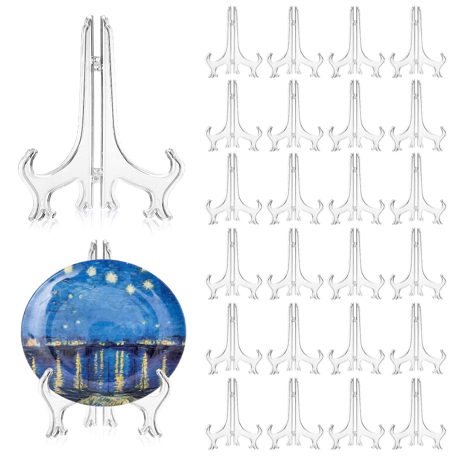 Small Plate Stands for Display, Plate Holders for Displaying, Stands for Display (Clear)