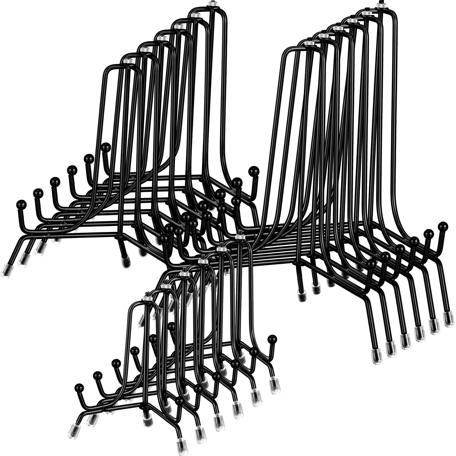 Chumia Anti Slip Plate Stands for Display Plate Holder, Black Iron Easel Plate Holder Stand (4, 6, 8 Inch)