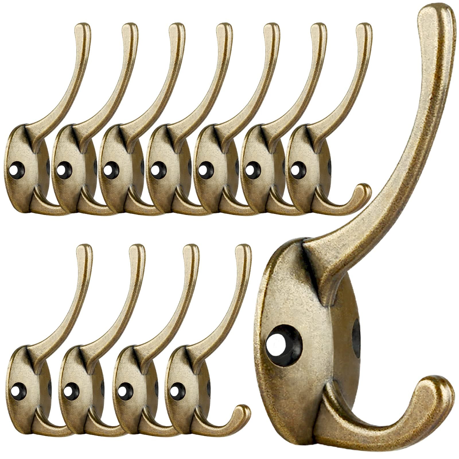 Antique Brass Coat Hooks for Coat, Scarf, Bag, Towel, Key, Cap, Cup, Hat