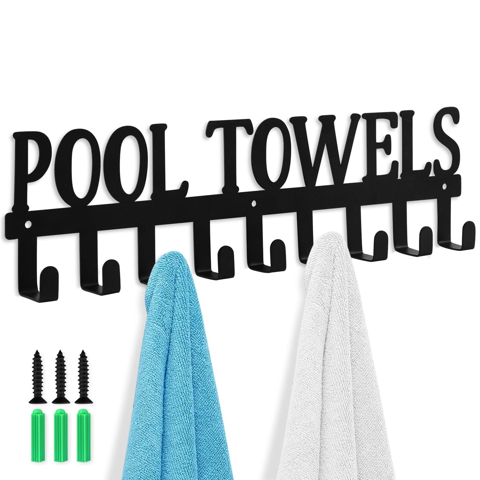 Bath Towel Rack with 9 Hooks