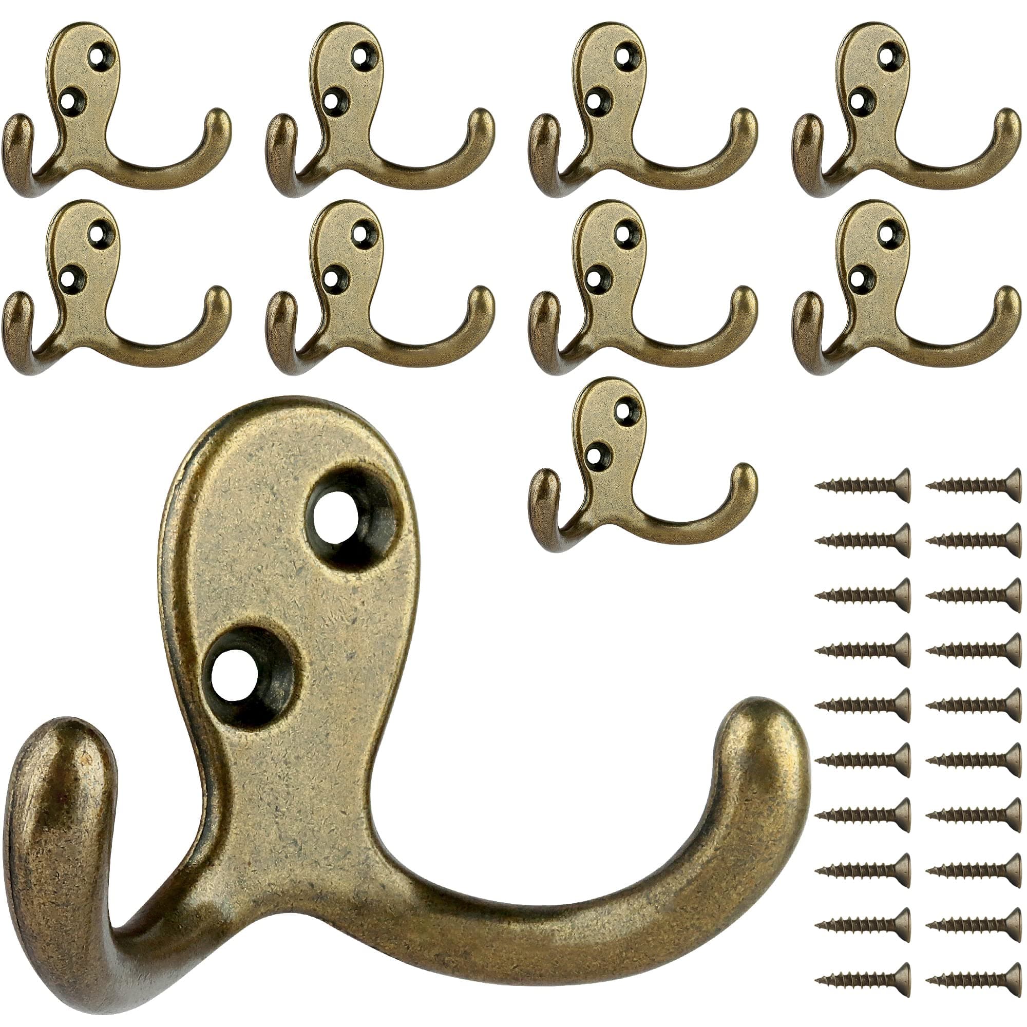 Retro Double Hooks for Coat, Scarf, Bag, Towel, Key, Cap, Cup, Hat